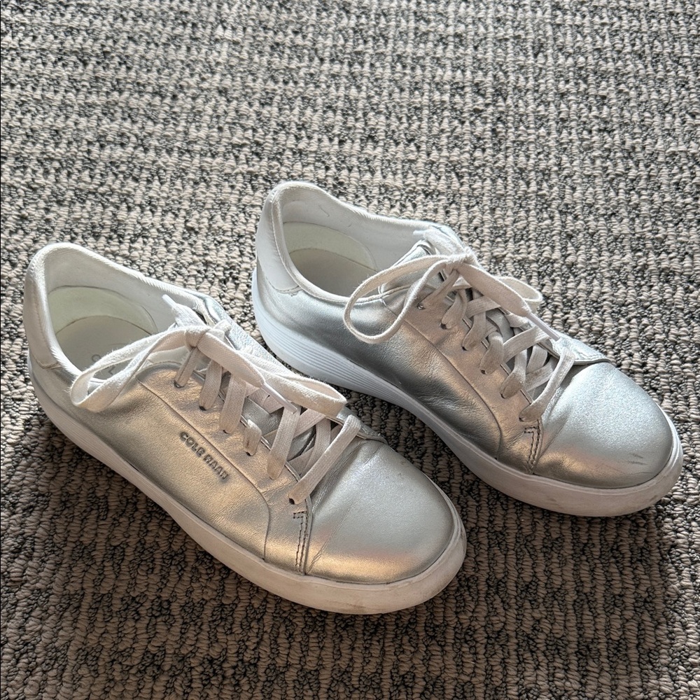 Cole Haan Women's Metallic Silver Sneakers